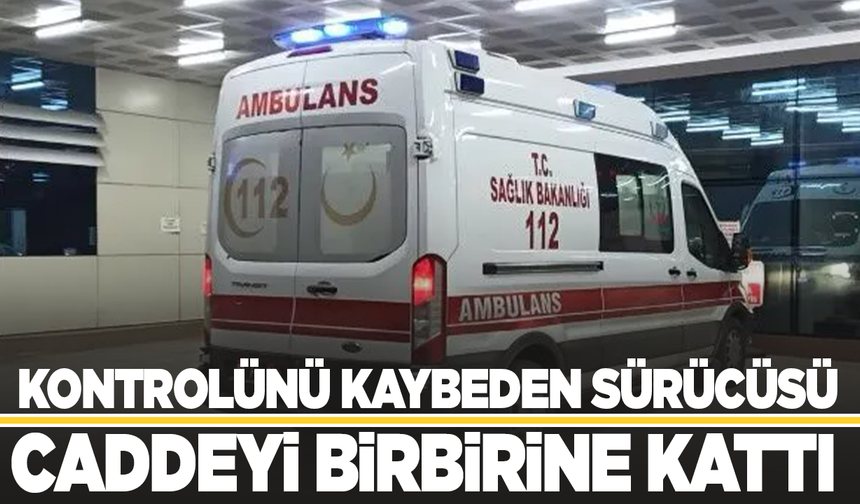 Kontrolünü kaybeden sürücünün caddeyi birbirine kattığı kaza kamerada