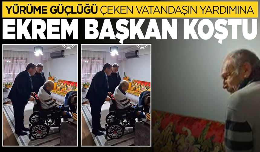Saruhanlı’da yürüme güçlüğü yaşayan vatandaşa akülü engelli aracı teslim edildi