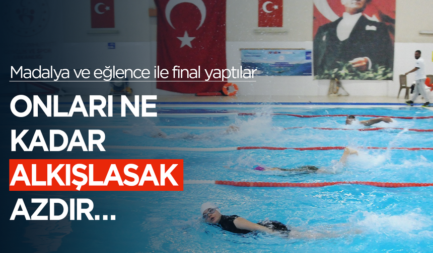 Bedensel engelli yüzücüler ile özel sporcuların yarışları nefes kesti