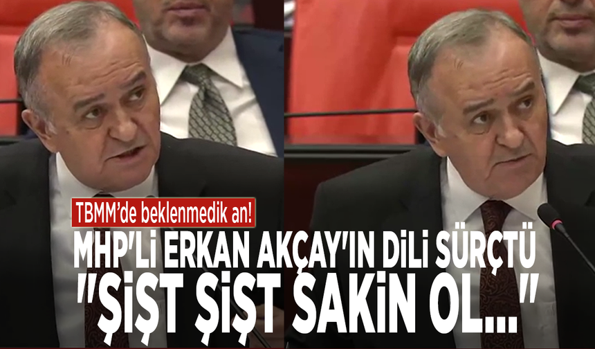 TBMM’de beklenmedik an! MHP'li Erkan Akçay'ın dili sürçtü: "Şişt şişt sakin ol..."
