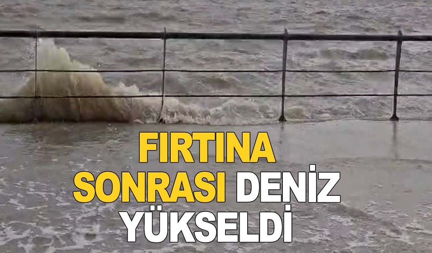 İzmir'de fırtına sonrası deniz seviyesi yükseldi