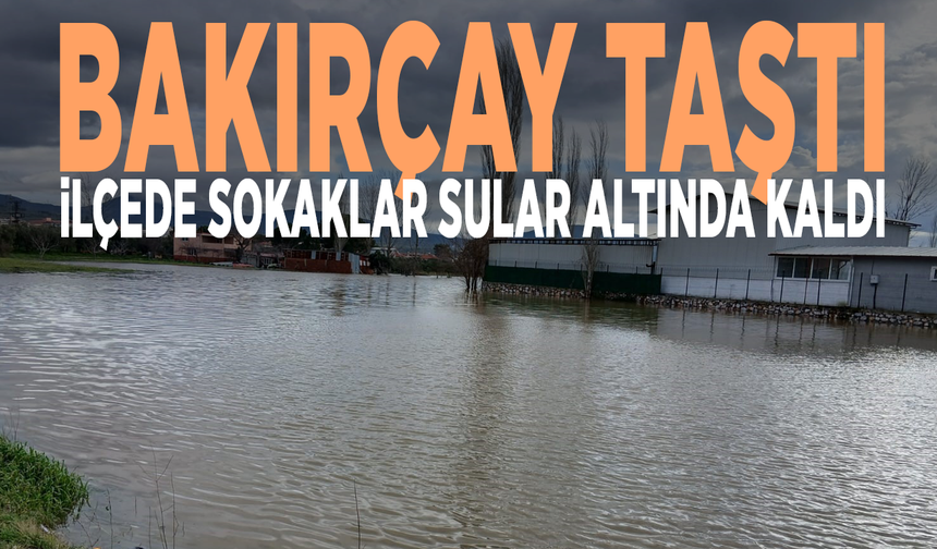 Bakırçay taştı: İlçede sokaklar sular altında kaldı
