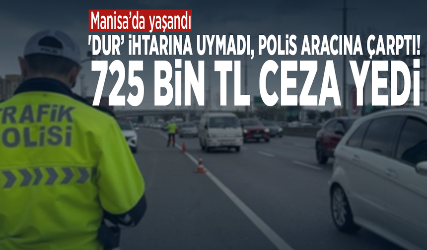'Dur’ ihtarına uymadı, polis aracına çarptı: 725 bin TL ceza yedi