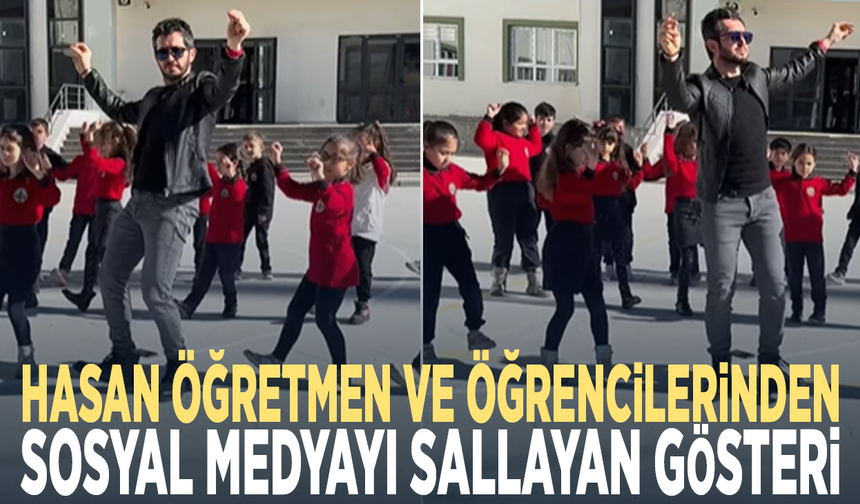 Hasan öğretmen ve öğrencilerinden sosyal medyayı sallayan gösteri