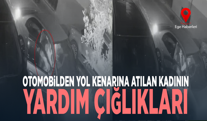 Otomobilden yol kenarına atılan kadının yardım çığlıkları