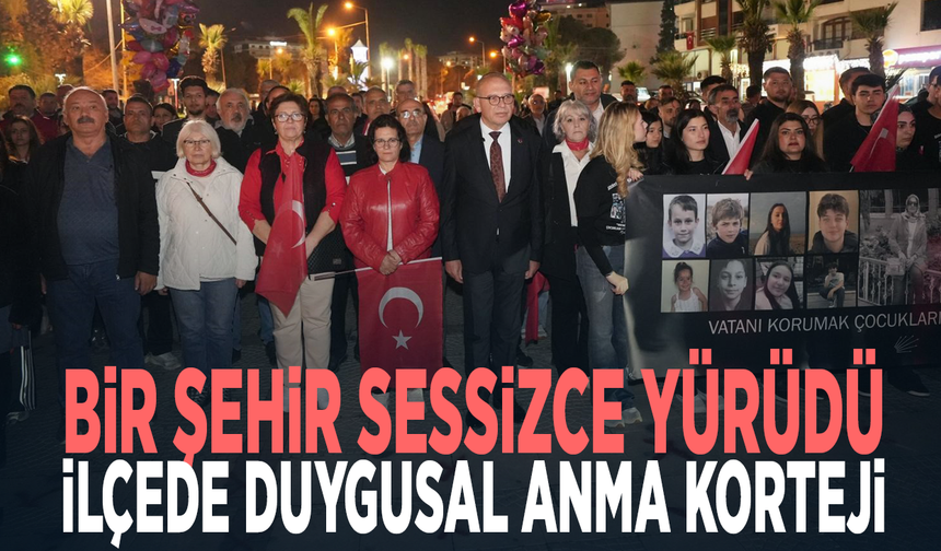 Bir şehir sessizce yürüdü.. İlçede duygusal anma korteji