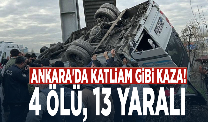Katliam gibi kaza! Halk otobüsü üst geçide çarptı: 4 ölü, 13 yaralı