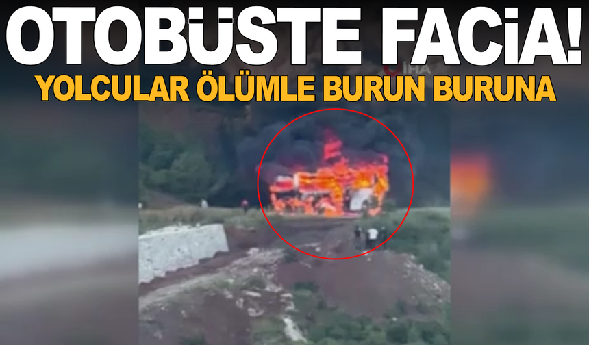 Otobüs alev topuna döndü, yolcular son anda kurtuldu