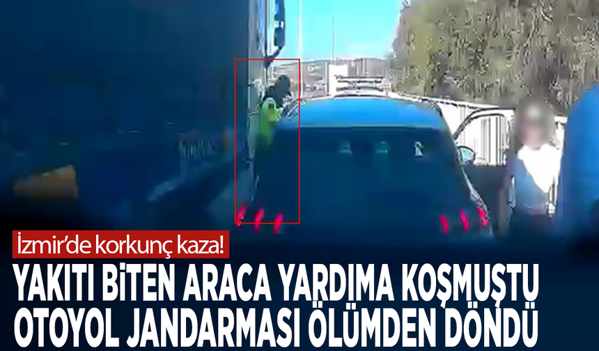 Otoyolda korkunç kaza! Yakıtı biten araca yardıma koşmuştu.. Otoyol jandarması ölümden döndü