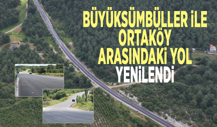 Büyüksümbüller ile Ortaköy arasındaki yol yenilendi