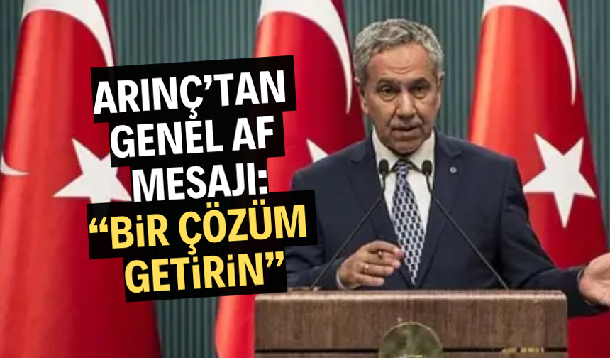 Arınç’tan “Genel Af” Mesajı: “Bir Çözüm Getirin”