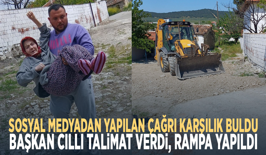 Sosyal medyadan yapılan çağrı karşılık buldu… Başkan Cıllı talimat verdi, rampa yapıldı