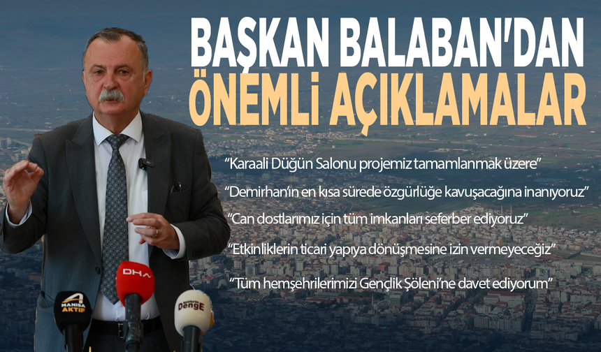 Başkan Balaban'dan önemli açıklamalar
