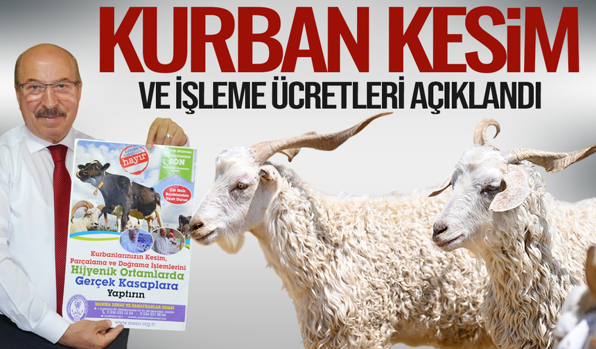 Manisa’da Kurban Kesim ve İşleme Ücretleri Açıklandı