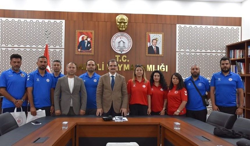 Kaymakam Güldoğan antrenörleri makamında ağırladı