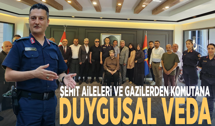 Şehit aileleri ve gazilerden komutana duygusal veda