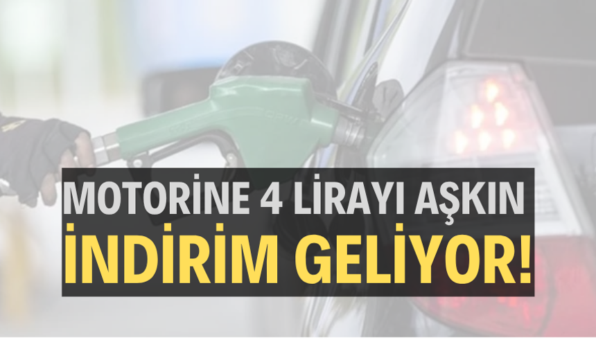 Motorine 4 lirayı aşkın indirim geliyor