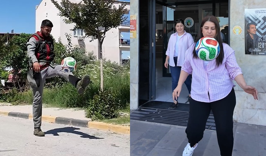 Kadınıyla erkeğiyle top sektirdiler, milli takıma moral verdiler