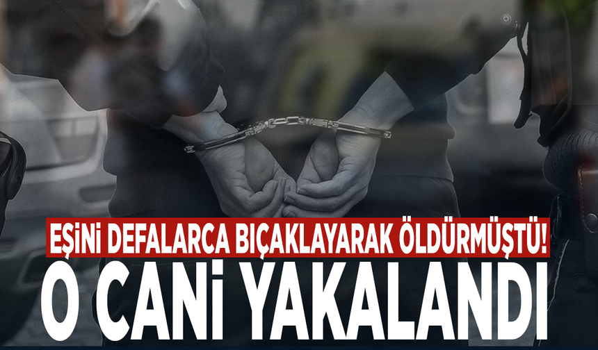 Eşini defalarca bıçaklayarak öldürmüştü! O cani yakalandı
