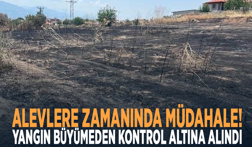 Alevlere zamanında müdahale! Yangın büyümeden kontrol altına alındı