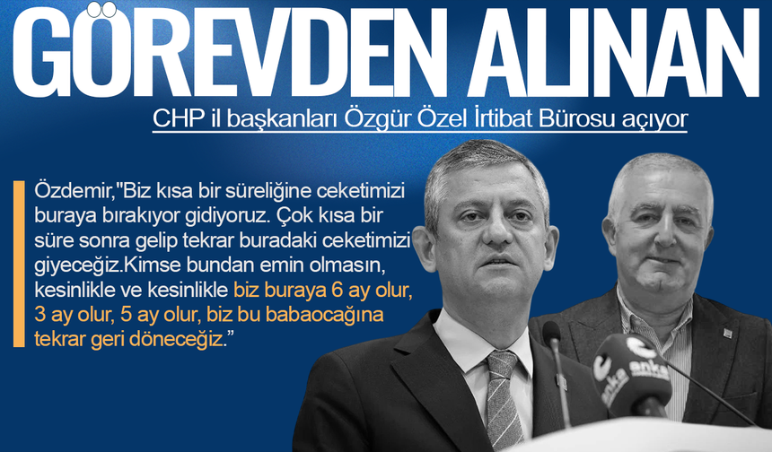Görevden alınan CHP il başkanları Özgür Özel İrtibat Bürosu açıyor