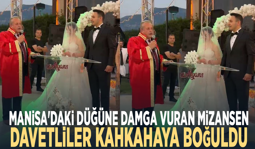 Manisa'daki düğüne damga vuran mizansen... Davetliler kahkahaya boğuldu