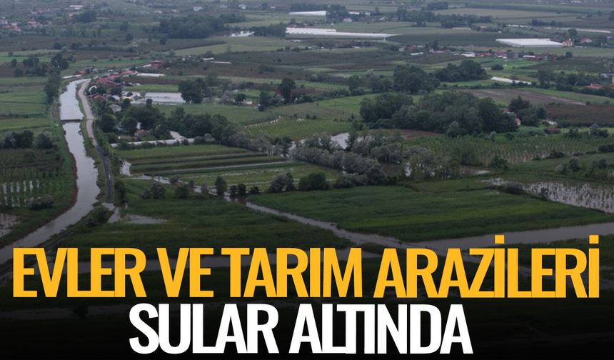 Evler ve tarım arazileri sular altında