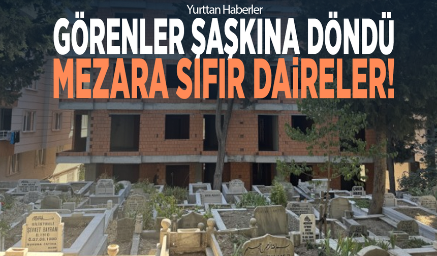 Görenler şaşkına döndü... Mezara sıfır daireler!