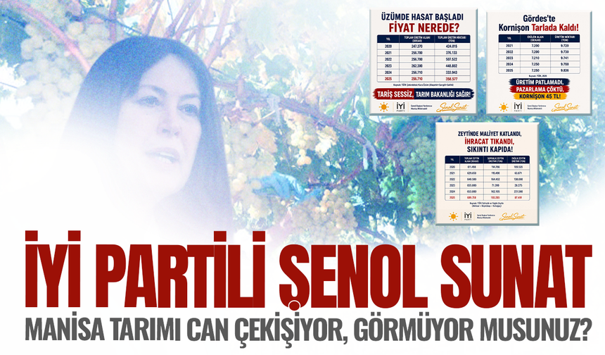 İYİ Partili Sunat: Manisa tarımı can çekişiyor, görmüyor musunuz?