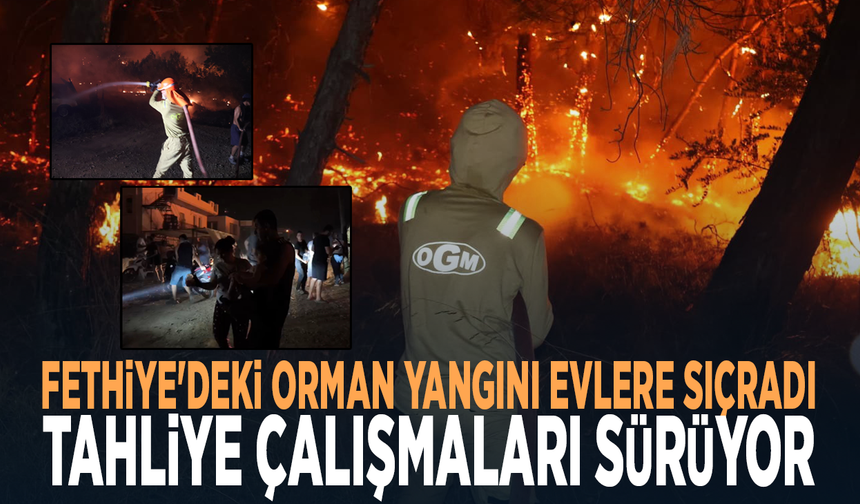 Fethiye'deki orman yangını evlere sıçradı, tahliye çalışmaları sürüyor