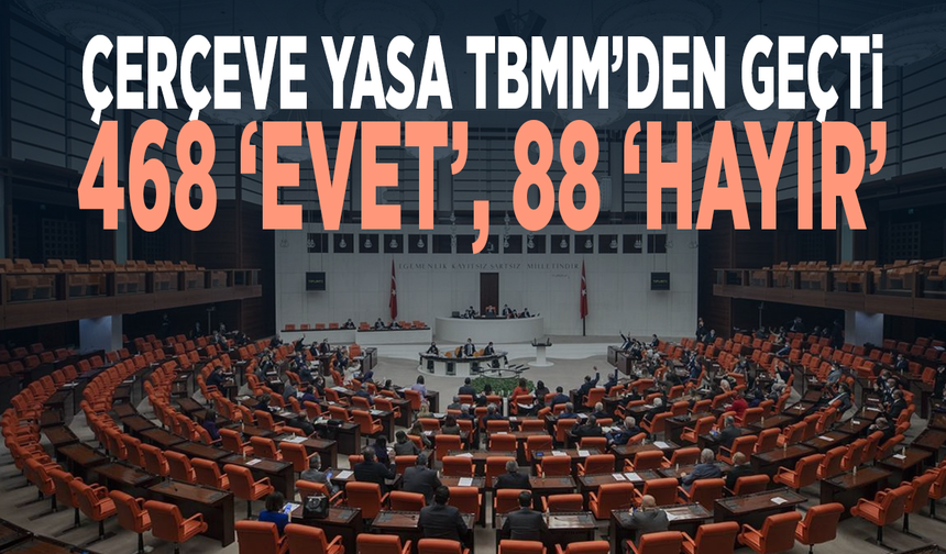 Çerçeve Yasa TBMM’den geçti: 468 ‘evet’, 88 ‘hayır’