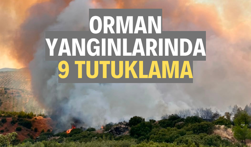 Orman yangınlarında 9 tutuklama