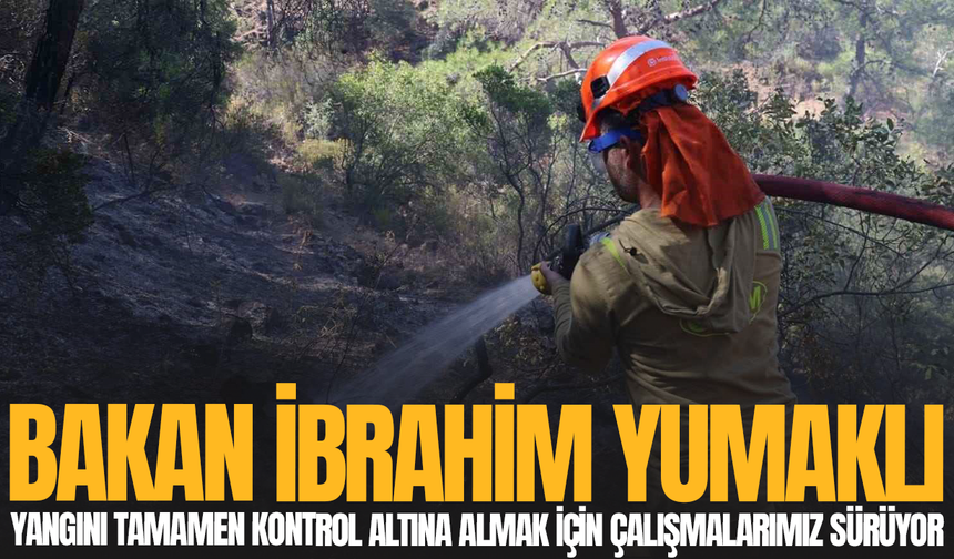 Bakan Yumaklı: "Yangını tamamen kontrol altına almak için çalışmalarımız sürüyor"