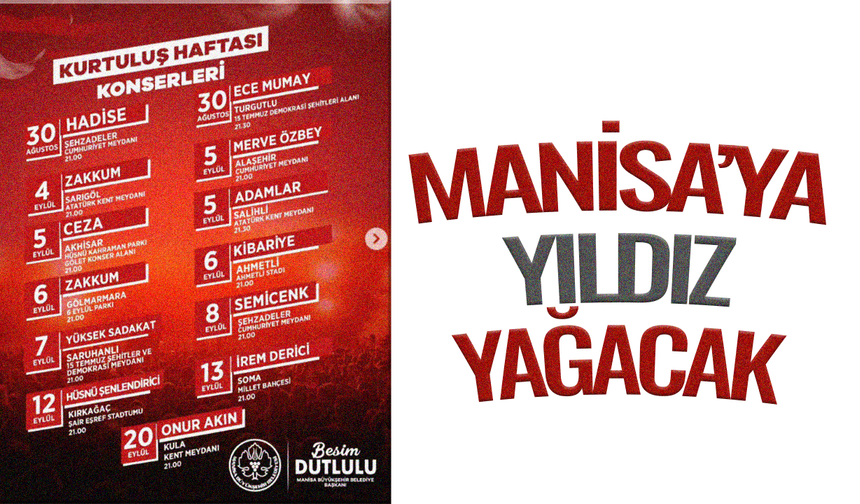 Kurtuluş Haftası Etkinliklerinde Yıldız Yağmuru Başlıyor