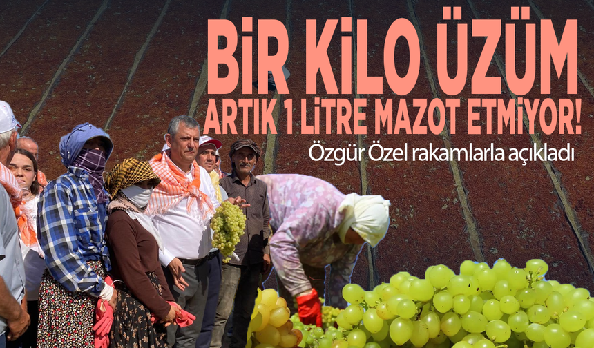 Bir kilo üzüm artık 1 litre mazot etmiyor! Özgür Özel rakamlarla açıkladı