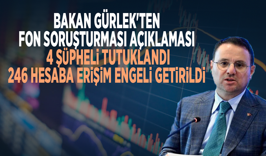 Bakan Gürlek'ten fon soruşturması açıklaması: 4 şüpheli tutuklandı, 246 hesaba erişim engeli getirildi