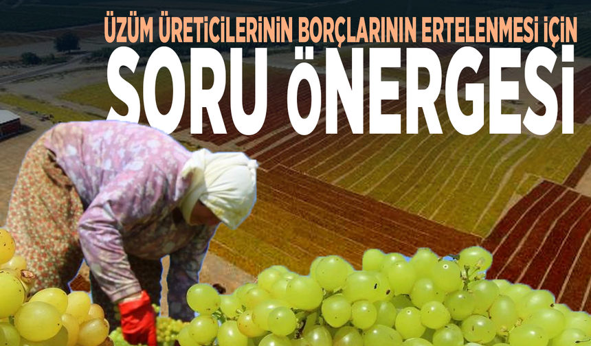 Üzüm üreticilerinin borçlarının ertelenmesi için soru önergesi