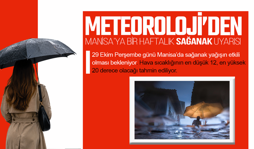 Meteoroloji açıkladı: Manisa'da Sağanak yağış bir hafta boyunca etkili olacak
