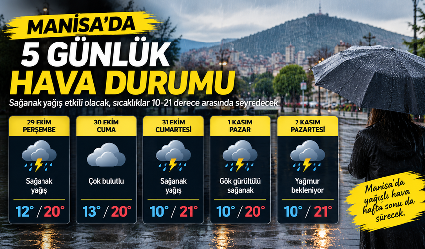 Manisa'da sağanak yağış devam edecek