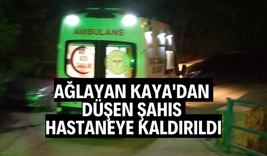 AĞLAYAN KAYA'DAN DÜŞEN ŞAHIS HASTANEYE KALDIRILDI