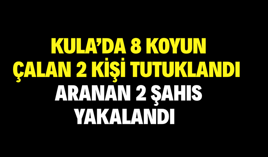 Kula’da 8 Koyun Çalan 2 Kişi Tutuklandı, Aranan 2 Şahıs Yakalandı