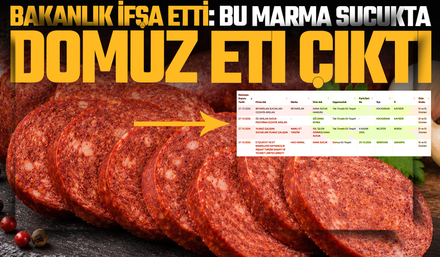 Bu marka sucukta domuz eti tespit edildi