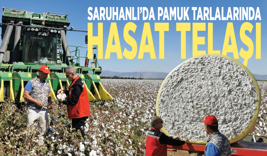 Saruhanlı’da pamuk tarlalarında hasat telaşı
