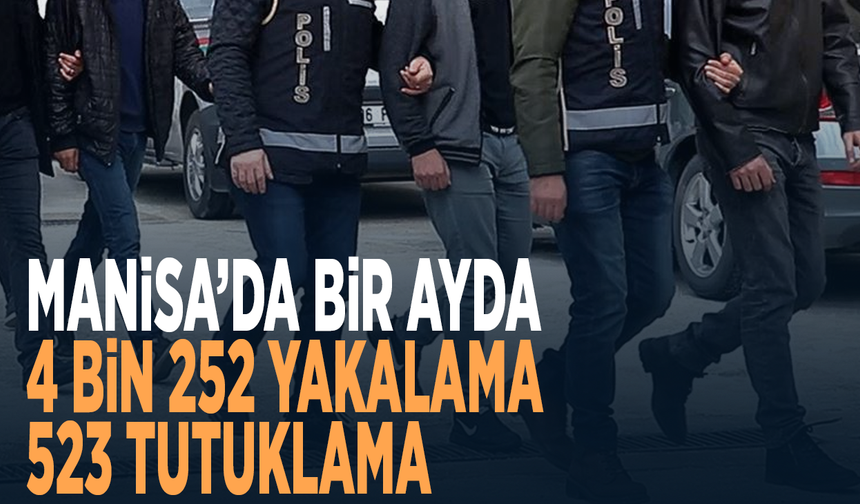 Manisa’da bir ayda 4 bin 252 yakalama, 523 tutuklama